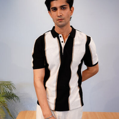 Striped Black/Grey Polo Shirt